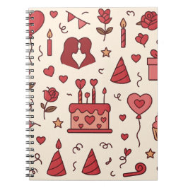 Romantic Celebration Doodle Pattern Notitieboek