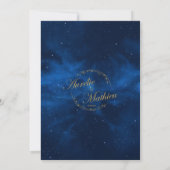 Romantic Celestial Modern Blue Night Sky Save The Date (Achterkant)