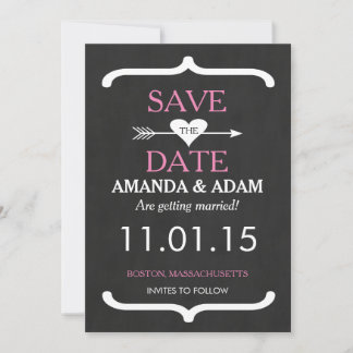 Romantic Chalkboard Save the Date Briefkaart