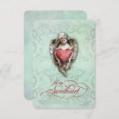  Romantic Cherub met hart en Sonnet (Voorkant / Achterkant)