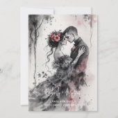 Romantic Chic Charming Gothic Couple Wedding  Save The Date (Voorkant)