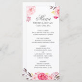 Romantic Chic Floral Mariage Menu Modèle (Devant / Derrière)