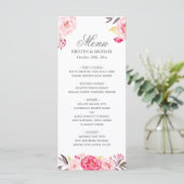 Romantic Chic Floral Mariage Menu Modèle (Debout devant)