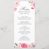 Romantic Chic Floral Mariage Menu Modèle (Devant)