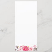 Romantic Chic Floral Wedding Menu Sjabloon (Achterkant)