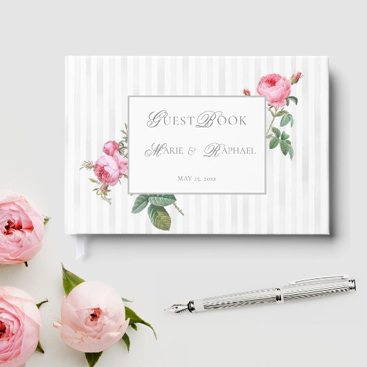 Romantic Chic French Rose Botanical Wedding Gastenboek