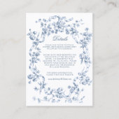 Romantic Chic French Rose Botanical Wedding Informatiekaartje (Voorkant)