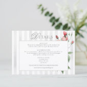 Romantic Chic French Rose Botanical Wedding Informatiekaartje (Staand voorkant)