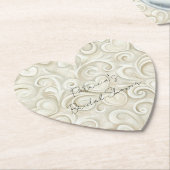Romantic Chic Heart Swirls Bridal Shower Kartonnen Onderzetters (Gekanteld)