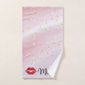 Romantic chic luxe red lips bad handdoek (Handdoek)