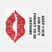 Romantic chic luxe red lips fleece deken (Voorkant (Horizontaal))
