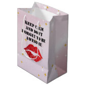 Romantic chic luxe red lips medium cadeauzakje (Voorkant Gekanteld)