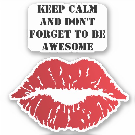 Romantic chic luxe red lips sticker (Voorkant)