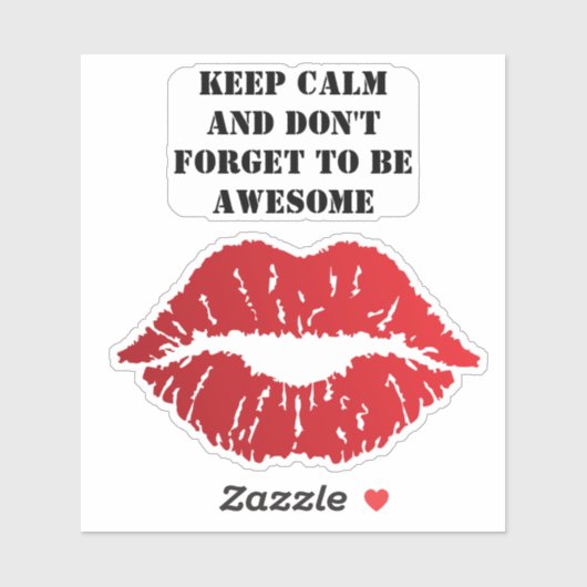 Romantic chic luxe red lips sticker (Vel)