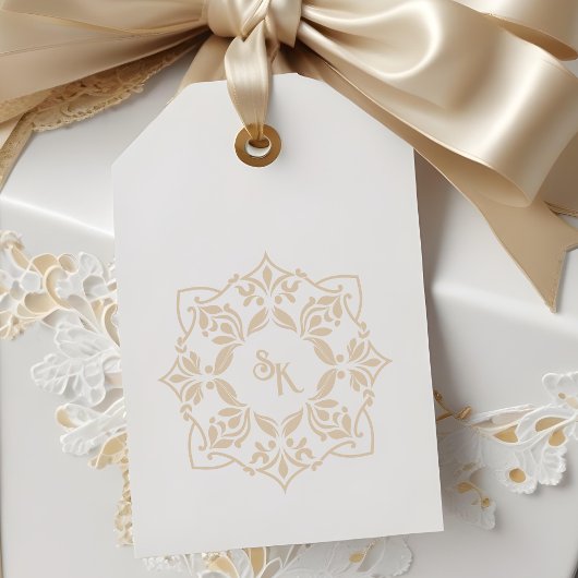 Romantic Chic Wedding Ornate Monogram Initials Rubberstempel