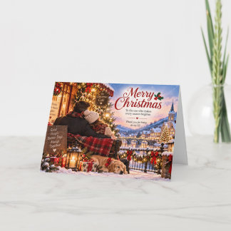 Romantic Christmas Card for Couples Kaart