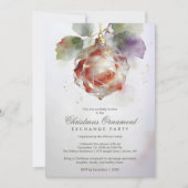 Romantic Christmas Ornament Shaped Like a Rose Kaart (Voorkant)