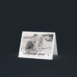 Romantic Classic Script Photo Mariage Merci<br><div class="desc">Romantique Classique Noir Script Moderne Calligraphie Et Typographie Script Photo Mariage Carte de remerciements. Conçu par fat*fa*tin. Facile à customiser avec votre propre texte,  photo ou image. Pour des demandes personnalisées,  veuillez contacter fat*fa*tin directement. Des frais personnalisés s'appliquent. www.zazzle.com/fat_fa_tin www.zazzle.com/color_therapy www.zazzle.com/fatfatin_blue_knot www.zazzle.com/fatfatin_red_knot www.zazzle.com/fatfatin_mini_me www.zazzle.com/fatfatin_box www.zazzle.com/fatfatin_design www.zazzle.com/fatfatin_ink</div>