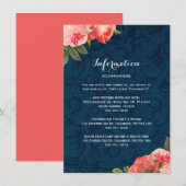 Romantic Coral Peonie Detail-kaarten Informatiekaartje (Voorkant / Achterkant)