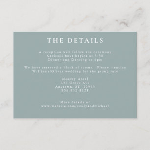 Romantic Cottage Flowers Blush Blue Sage Informatiekaartje