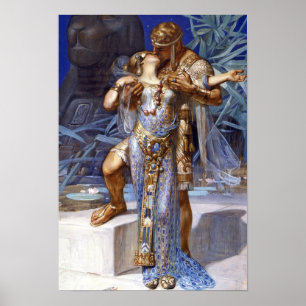 -Romantic Couple Anthony en Cleopatra Kiss Poster