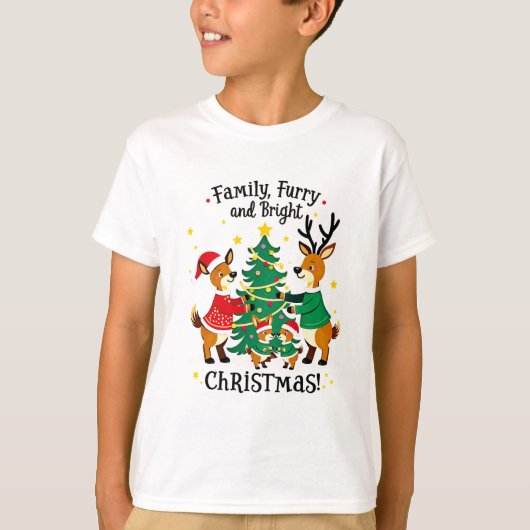 Romantic Couple Christmas Reindeer T-shirt (Voorkant)
