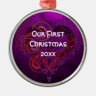 Romantic Couple Custom Year Holiday Ornament