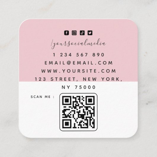 Romantic Couple Illustration Bride Groom Wedding Vierkante Visitekaartje (Achterkant)