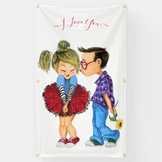 Romantic Couple Love Banner - Ik hou van je (Verticaal)