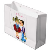 Romantic Couple Love Gift Bag - Ik hou van je Groot Cadeauzakje (Voorkant Gekanteld)