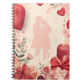 Romantic Couple Notebook Valentine Gift with Ros Notitieboek