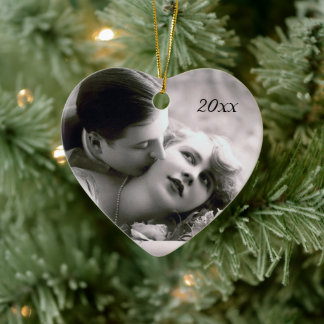 Romantic Couple  Retro Foto Elegant Love Keramisch Ornament