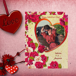 Romantic Couple  Valentijn Heart en Rozen Kaart
