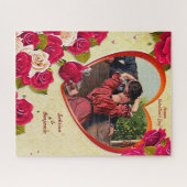 Romantic Couple Valentijn Heart en Rozen Legpuzzel (Horizontaal)