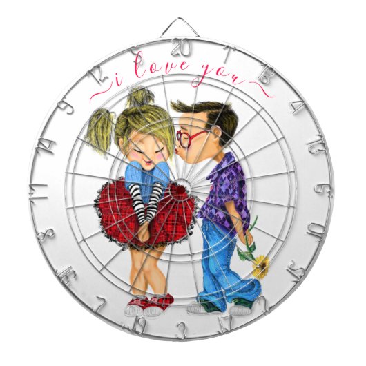 Romantic CoupleDart Board Gift - Ik hou van je Dartbord (Voorkant)