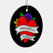 Romantic Couple's Gift | Kunst met Tattoo stijl Keramisch Ornament (Rechts)