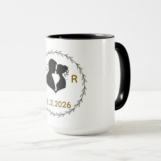 Romantic Couples Mug | His & Hers Love Coffee Cup (Devant droit)