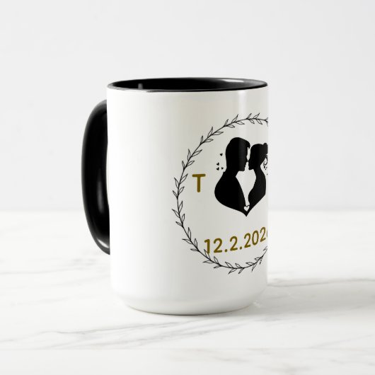 Romantic Couples Mug | His & Hers Love Coffee Cup (Devant gauche)