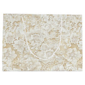 Romantic Cream Ivory Floral Wedding  Groot Cadeauzakje (Achterkant)