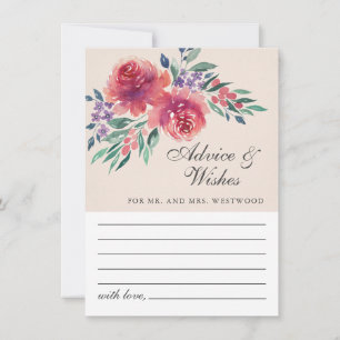 Romantic Cream Ivory Waterverf Floral Wedding Advieskaart