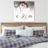 Romantic Custom Photo Overlay Initialen Ampersand Canvas Afdruk (Insitu (Slaapkamer))