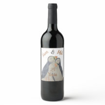 Romantic Cute Jubileum Vogels Waterverf Puffins