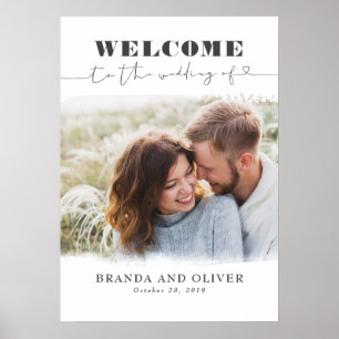 Romantic Cute Photo Weduwen Welkomstteken Poster