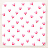 Romantic Cute Red Heart Valentijnsdag Vierkante Kartonnen Onderzetter (Voorkant)