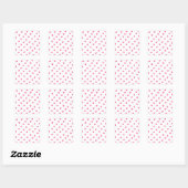 Romantic Cute Red Heart Vierkante Sticker (Vel)