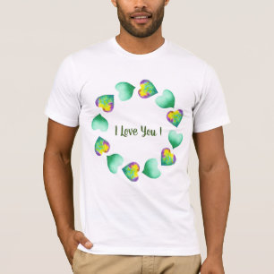 Romantic Cute Waterverf Green Valentijnsdag T-shirt