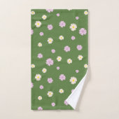 Romantic Daisies Ditsy Floral Pattern Pink Yellow Bad Handdoek (Handdoek)