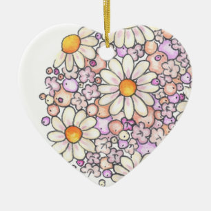 Romantic Daisies Keramisch Ornament