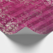 Romantic Damask Burgundy Gold Cadeaupapier (Hoek)