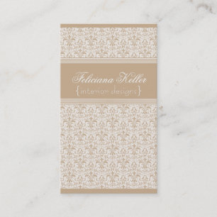 Romantic Damask Visitekaartje, Latte Visitekaartje